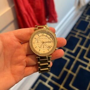 Michael Kors Gold-Tone Crystal Watch | Chronograph | Glam Statement